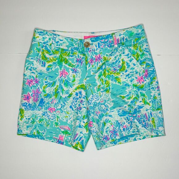LILLY PULITZER “Jayne” 7” Knit Shorts Womens Size 2 What a Lovely Place - Picture 2 of 7